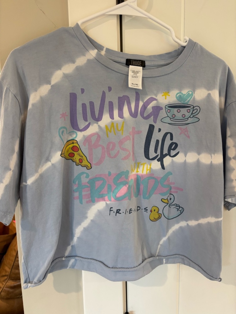 TRUCE Lilac Tie-Dye "Living My Best Life With Friends" Short Sleeve Tee